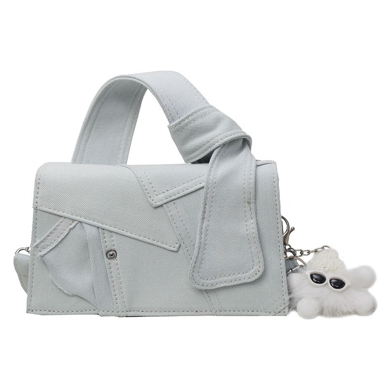 Handtasche für Damen, modische Patchwork-Crossbody-Nische und vielseitige, lässige Schultertasche, schlichter, kleiner, quadratischer Denim_voghion.com