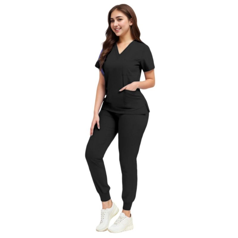 Vêtements de lavage des mains légers et élastiques pour femmes, vêtements de travail à manches courtes pour médecin, combinaison fendue pour salle d'opération d'hôpital, vêtements de lavage des mains_voghion.com
