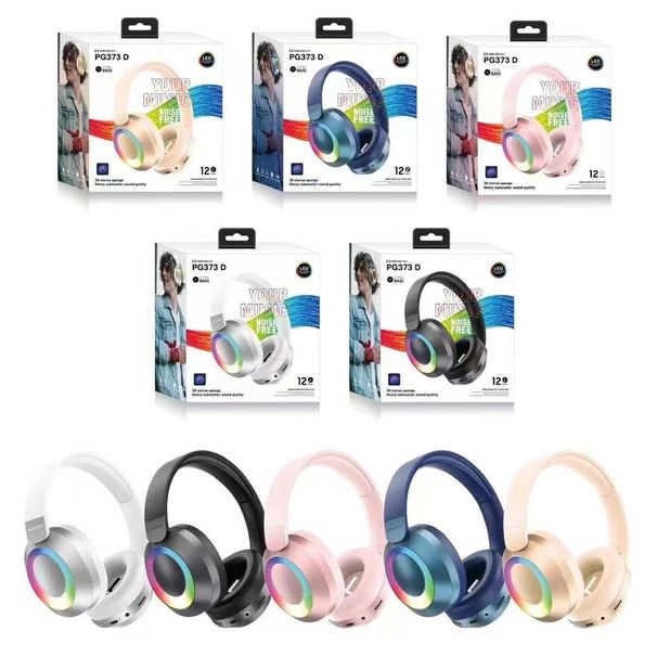 New PG373D Head mounted Bluetooth RGB Colorful 3D Sponge Insert Card Earphones_voghion.com