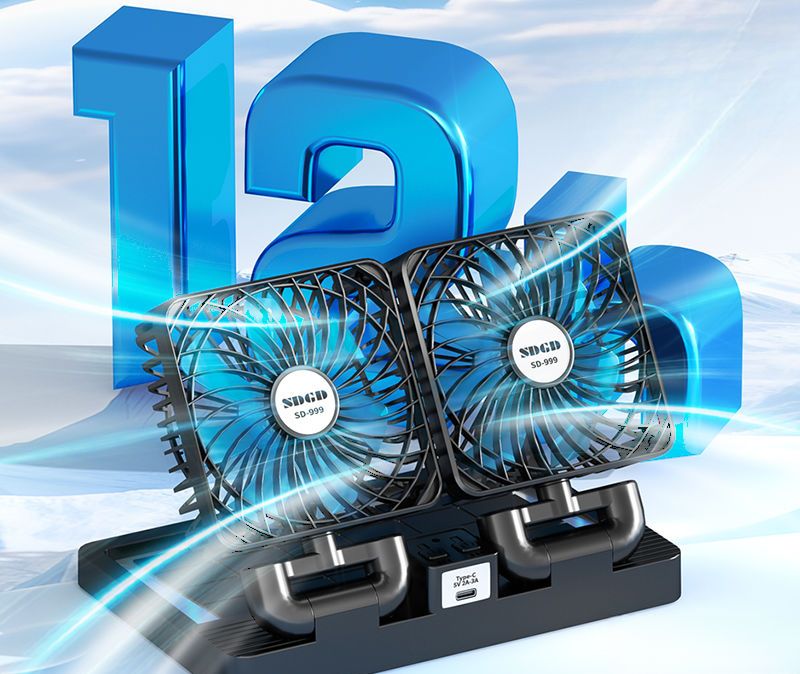 High-End-Solarventilator 24V 12V Kleintransporter Auto Leistungsstarker Zigarettenanzünder USB-Anschluss_voghion.com