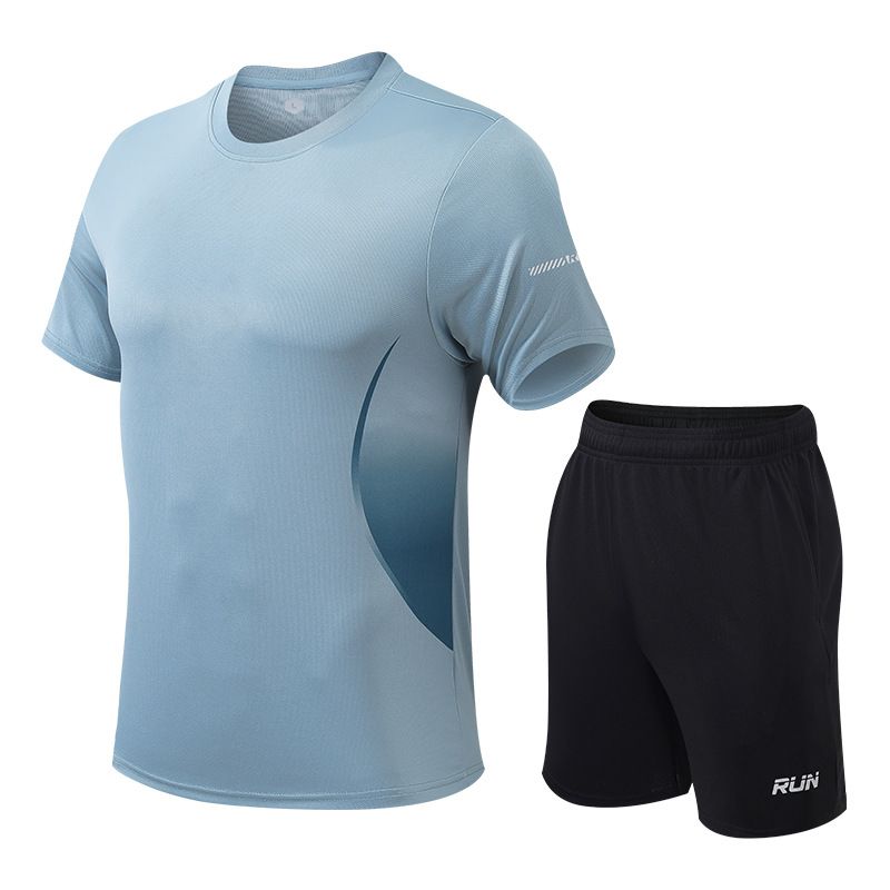 Summer Fitness Badminton Suit Short Sleeve T-Shirt Men's Quick-Dry Clothes Running Loose Casual Sports_voghion.com
