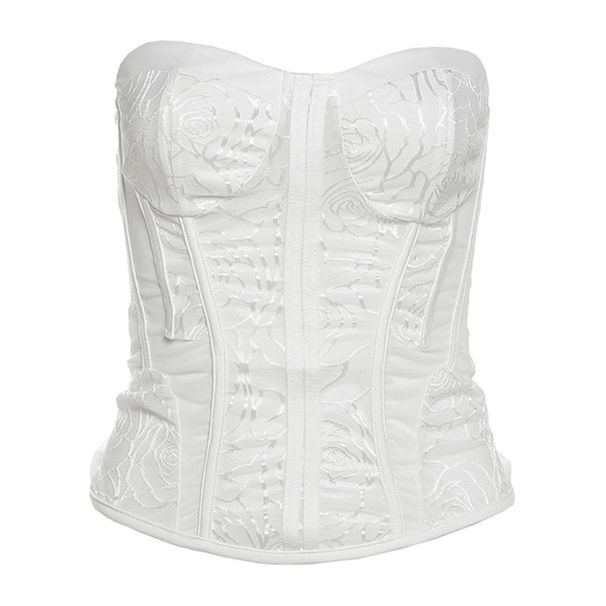 1234 Elegante corsetto in stile francese con cintura in vita, volant, patchwork, gonna corta, set da due pezzi per donna_voghion.com