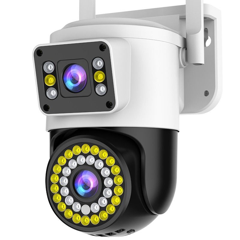 1 Stück Überwachungskamera Dual-Screen-Überwachung Home Outdoor Wireless Monitor Drei Panorama-Nachtsicht High-Definition-WLAN-Ballmaschine_voghion.com
