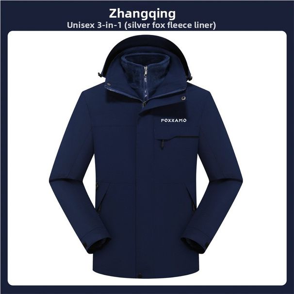 FOXXAMOCycling Camping&Hiking Fishing Outdoor Men's And Women's Three In One Two Piece Mountaineering Robe, Detachable Jacket_voghion.com