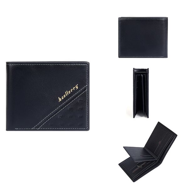 New men's short wallet baellerry retro multi-card slot open wallet RFID simple wallet_voghion.com