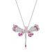 Ciondolo a forma di libellula rosa chiaro con diamanti ad alto tenore di carbonio in argento S925 pieno di diamanti colorati, ciondolo con clavicola di personalità_voghion.com