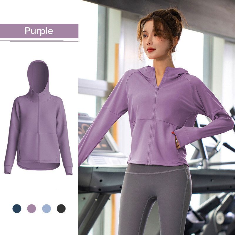 SUPERFLOWER Veste de sport légère à fermeture éclair pour femme, coupe ajustée, manches longues, pour yoga, course à pied, athlétique_voghion.com