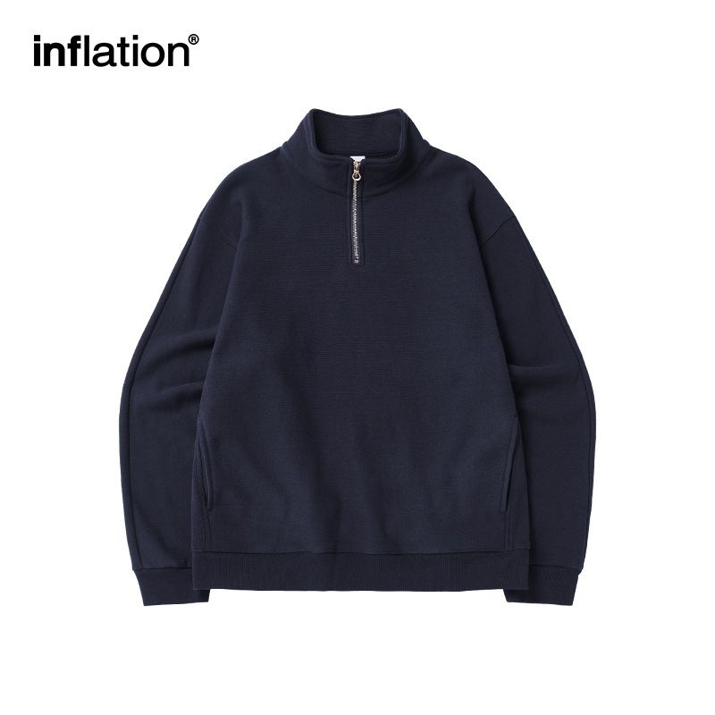 Abbigliamento maschile New American High Street Felpa con mezza cerniera Felpa con cappuccio alla moda da uomo con collo alto e cerniera larga_voghion.com