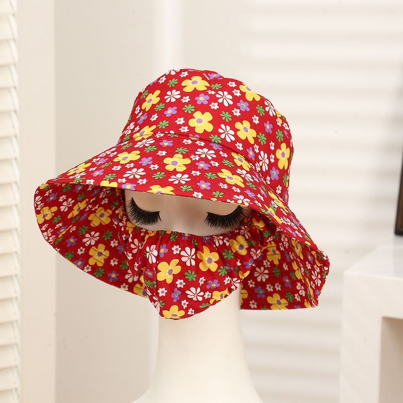 Nuova protezione solare monopezzo per maschere, turismo all'aria aperta, ciclismo, tessuto floreale da donna, cappello da pescatore, cappello da sole_voghion.com