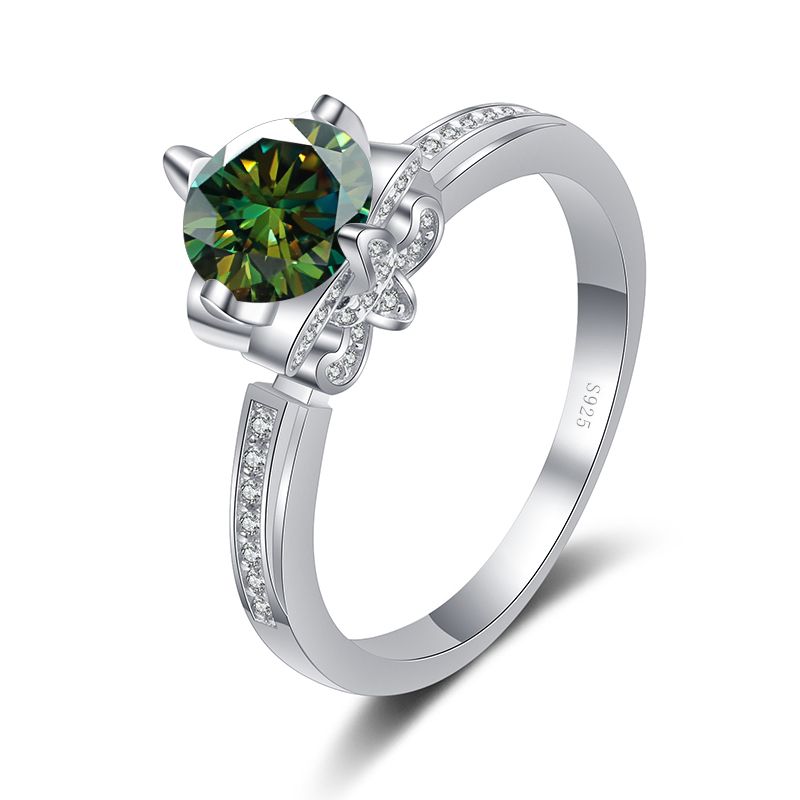Tancise Ægte 1CT Moissanit Vielsesring Til Kvinder Original Sterling Sølv Brilliant Diamant Forlovelsessmykker Gaver_voghion.com