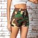 Damenbekleidung gewaschene Camouflage-Print Patch Pocket Stitching Workwear Shorts_voghion.com