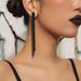 Orecchini a forma di catena con strass, di lusso, super flash, con diamanti, lunghi e nappe, orecchini temperamento_voghion.com