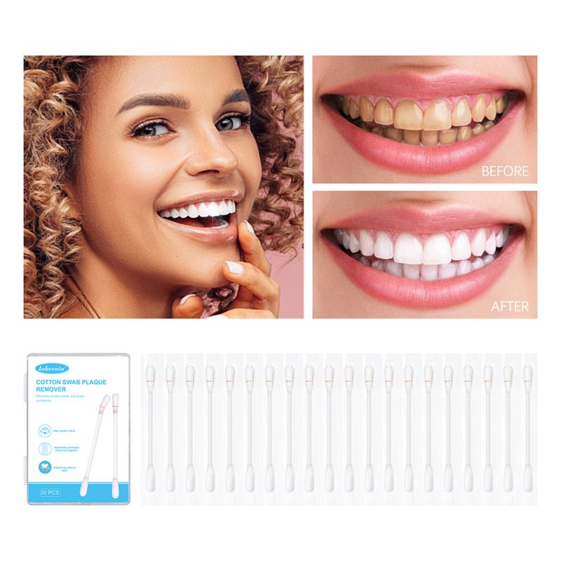 Scatola per la rimozione della placca dentale, tartaro giallo da fumo, denti, cavità orale, bastoncini di cotone per la pulizia in scatola_voghion.com
