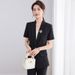 Schwarz Kurzarm Professionelle Anzug frauen 2025 Sommer Neue Slim Fit Temperament Hotel Rezeption Rezeption_voghion.com