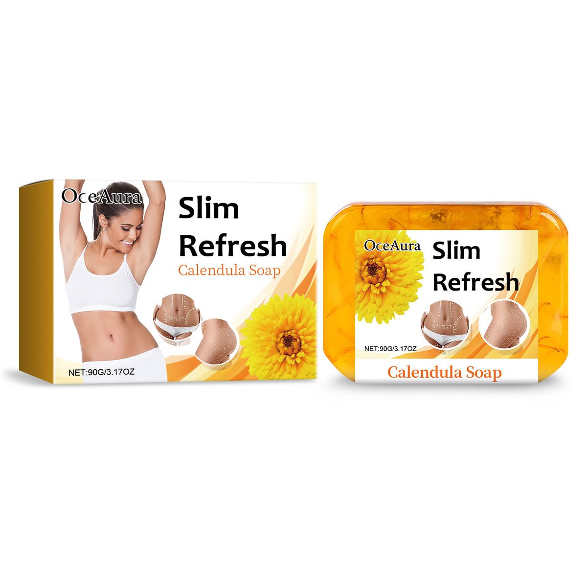 OceanAura Refreshing Calendula Fragrance Soap is refreshing, fresh, lightweight, gentle, and cleansing soap for the skin_voghion.com