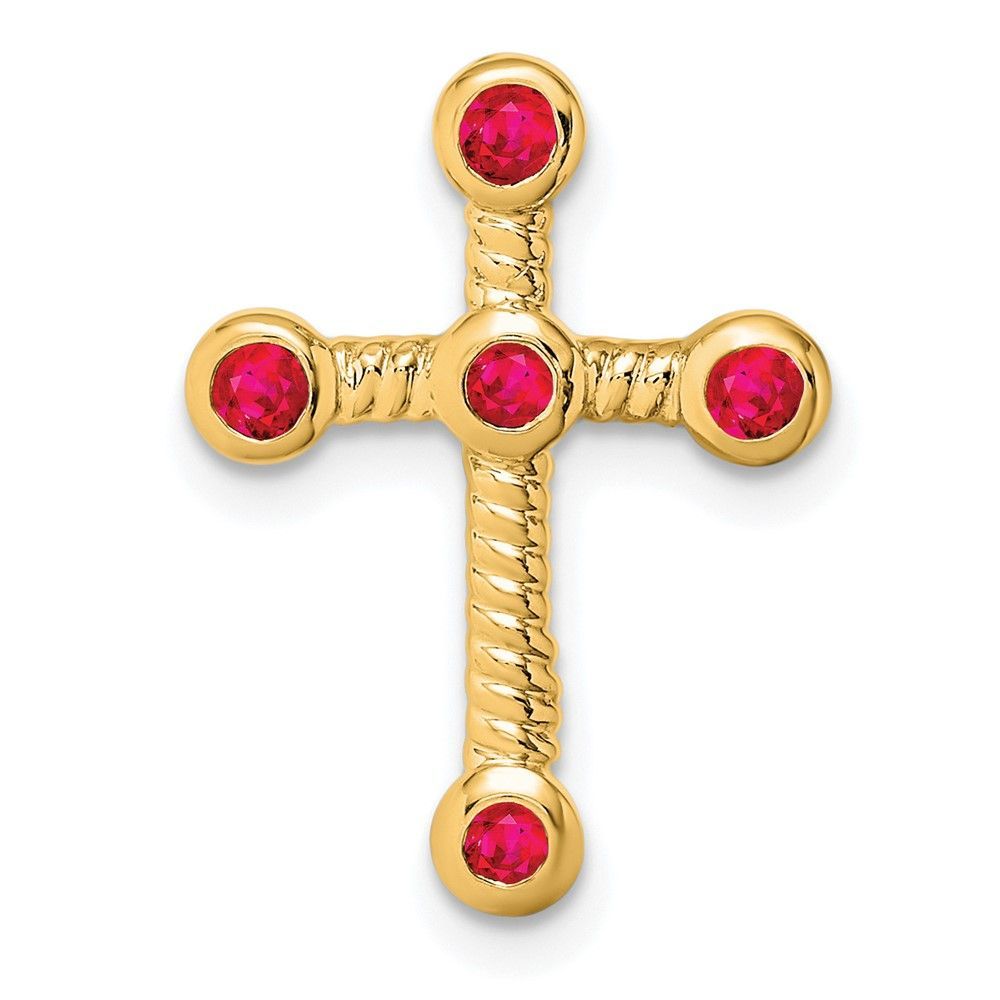 14k Ruby Cross Chain Slide_voghion.com