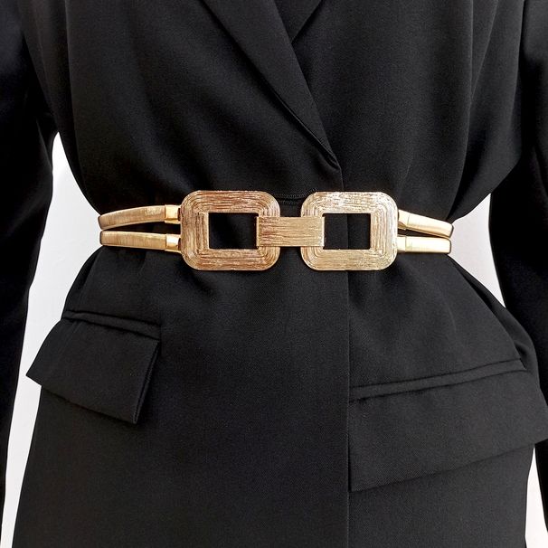 Cinture a catena elastiche in argento firmate HOT per donna, fascia elastica di alta qualità, cintura corsetto in vita dorata, cintura da donna_voghion.com