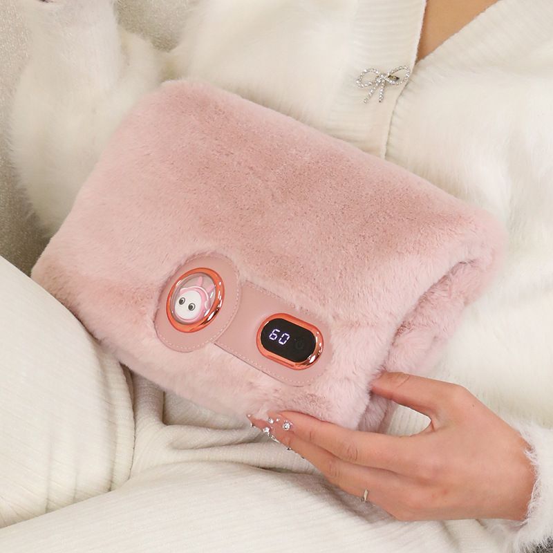Minibear USB Hand Warmer - 10W Fast Heating Pad, Ultra-Soft Plush Cover, Portable Electric Warmer For Women (Pink, With/without Power Bank Options)_voghion.com