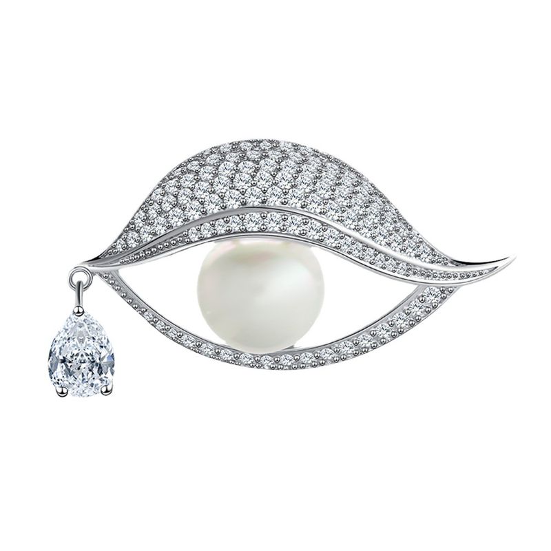 Anti-light pin Zircon brooch Angel's Tears Creative Pearl Corsage Dress Accessories Women's Silk Scarf Buckle Men's Spot_voghion.com