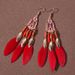 Water Drop Tassel Feather Women's Long Bohemian Mizhu Earrings Ethnic Tourism Holiday Accessories_voghion.com