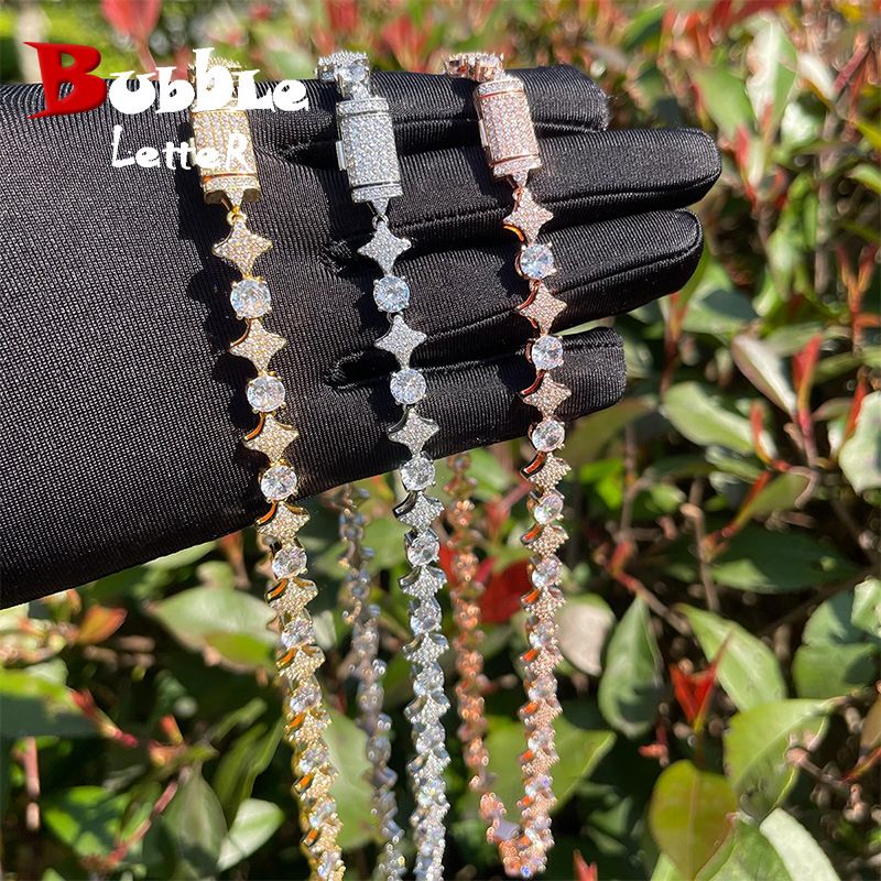 Collana unisex hip-hop con chiusura a molla alla moda, personalizzata con zirconi da tennis_voghion.com