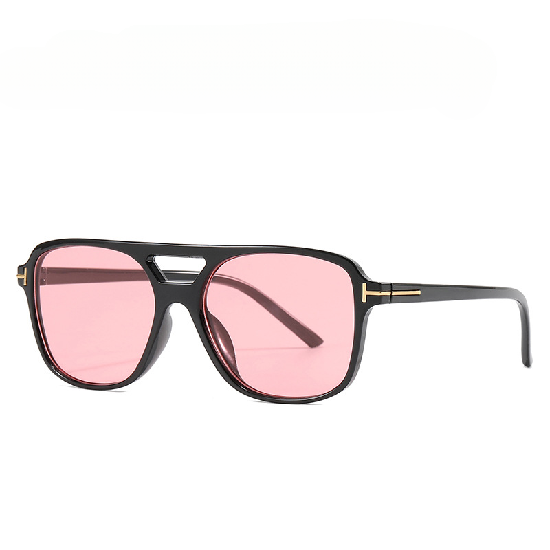Box double beam T-shaped sunglasses for women fashionable and personalized street photos sunglasses trendy glasses_voghion.com