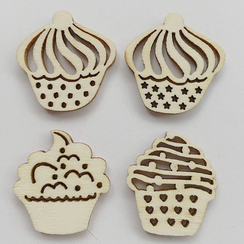 Hot selling cartoon cake, wooden chips, children's handmade DIY graffiti accessories, creative materials_voghion.com