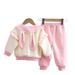 Girls' Outfit 2025 New Autumn Style Children's Fashionable Fleece Clothes Winter Casual Stylish Sweatshirt Two-Piece Set_voghion.com