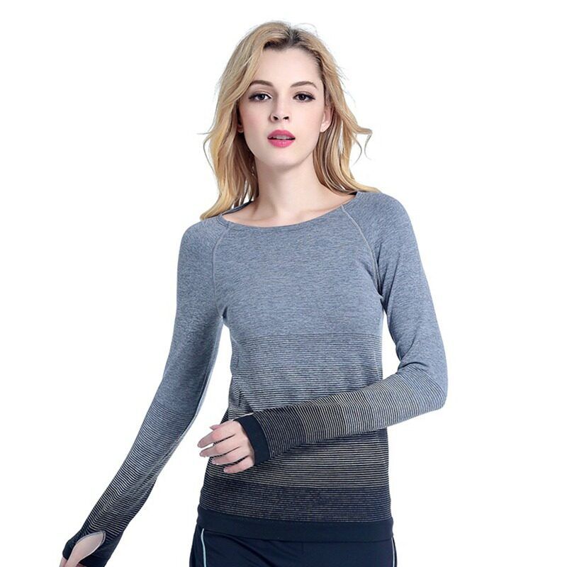 SUPERFLOWER Women Long Sleeve Workout T-Shirt Dry Quick Fiess Casual Slim Top_voghion.com