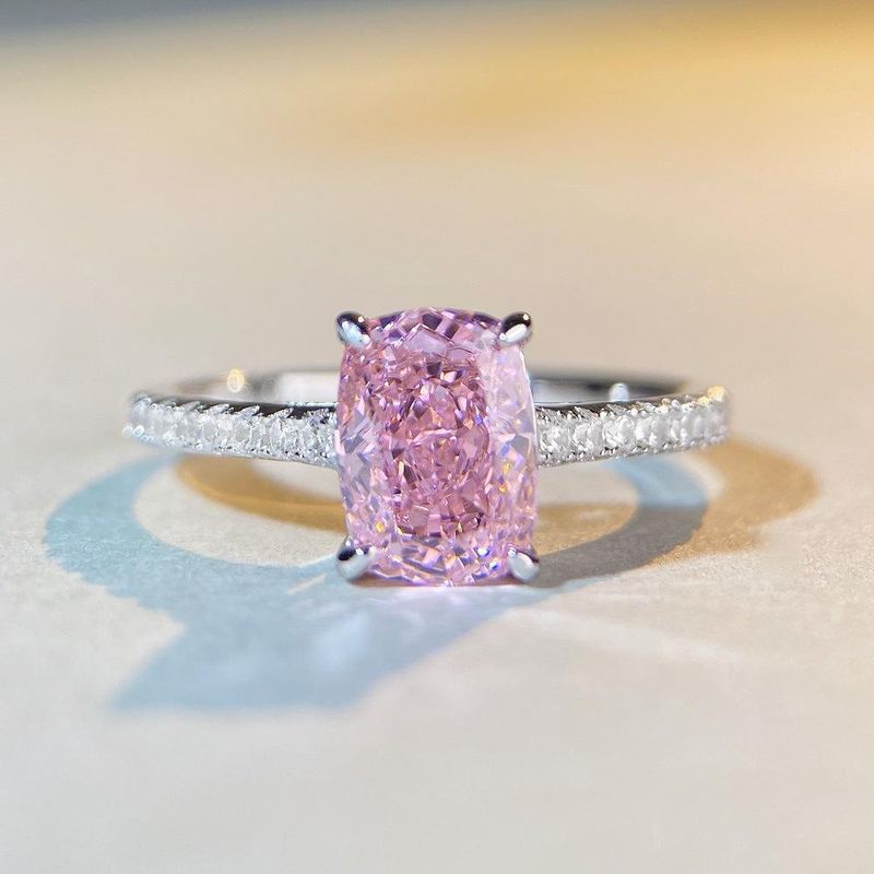 Tancise S925 Sterling 6 * 8 Pink Finger da donna Ins-style Cute Sweet Pink Reddeon Cut Ice Cut Flower Cut Ring_voghion.com