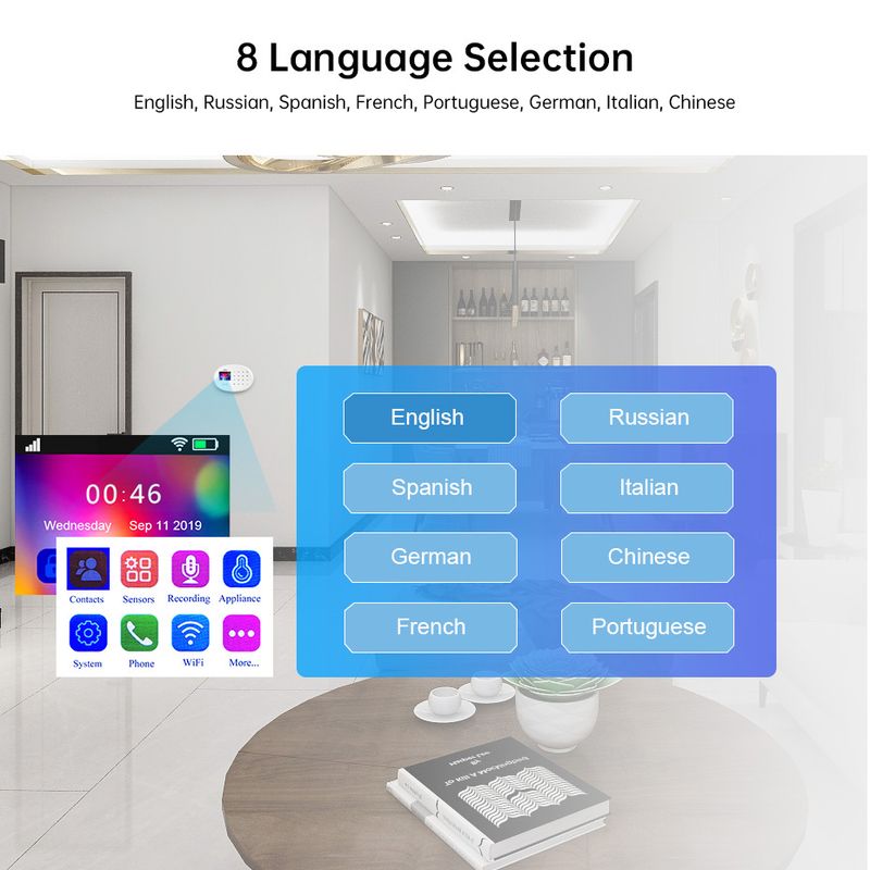 KERUI W202 System Smart Tuya Security WIFI 2G GSM Home Wireless APP Remote Control 2.4 Inch Screen Burglar Alarm_voghion.com
