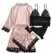 Véierdeeleg Pyjama-Set fir Fraen, sexy Lingerie Plus Size_voghion.com