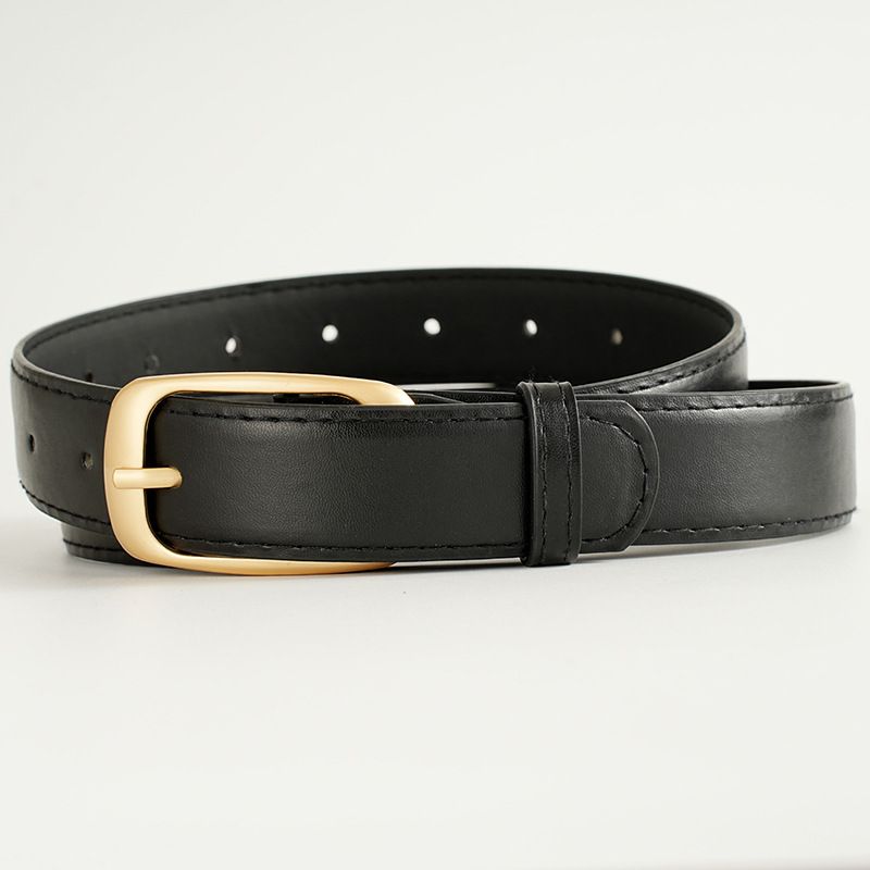 2024 Summer Women's Leather Pin Buckle Niche Design Versatile Decorative Jeans Waist Belt_voghion.com