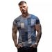 Abbigliamento da uomo Stampa 3D Giunzioni geometriche T-shirt a maniche corte da uomo allentata_voghion.com