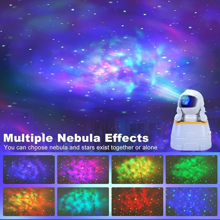 Astronaut Galaxy Projector - Dual Function- Projector And Night Light, USB Powered, Remote Control & Timer, Bluetooth Speaker - With White Noise_voghion.com