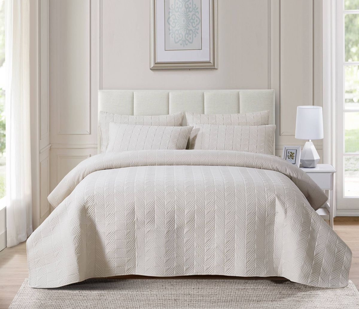 Set copriletto quadrato con bordo dritto CG36, adatto per camere da letto e soggiorni (1 copriletto + 2 federe, senza anima per piumone o cuscino)_voghion.com