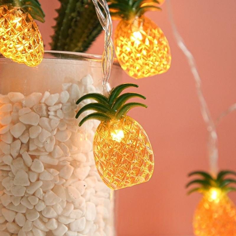 Pineapple LED String Lights - Warm White Battery/USB/Plug-in Powered Decorative Lighting For Home, Party, Summer & Holiday Decor_voghion.com