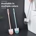 Scopino per WC a testa tonda con manico in plastica, spazzola igienica per la pulizia del bagno, detergente antigraffio per la pulizia del water per uso domestico (verde/grigio/rosa)_voghion.com