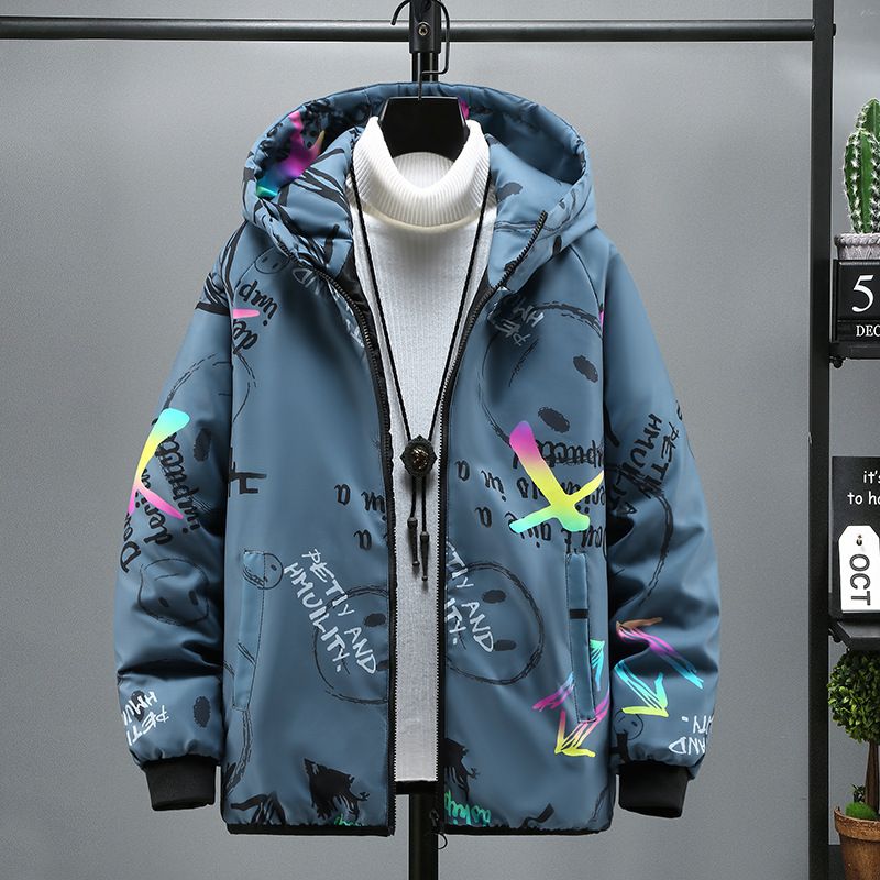 Große Herrenjacke im Herbst und Winter 2024, neue Artikel mit Kapuze, lockere Jugend-Tarnung, zwei Baumwolljacken_voghion.com