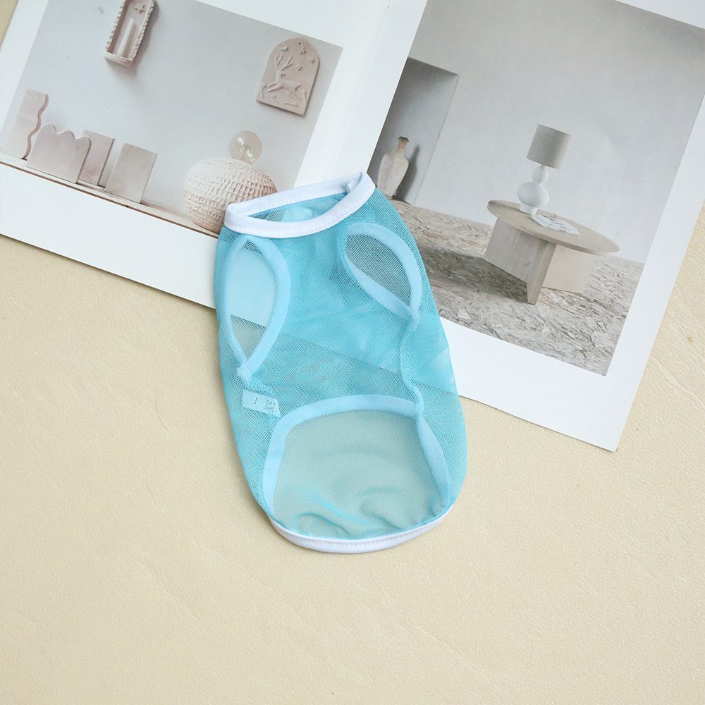 Pet Summer Small Mesh Solid Color Cool Dog Vest Breathable Simple Clothing_voghion.com