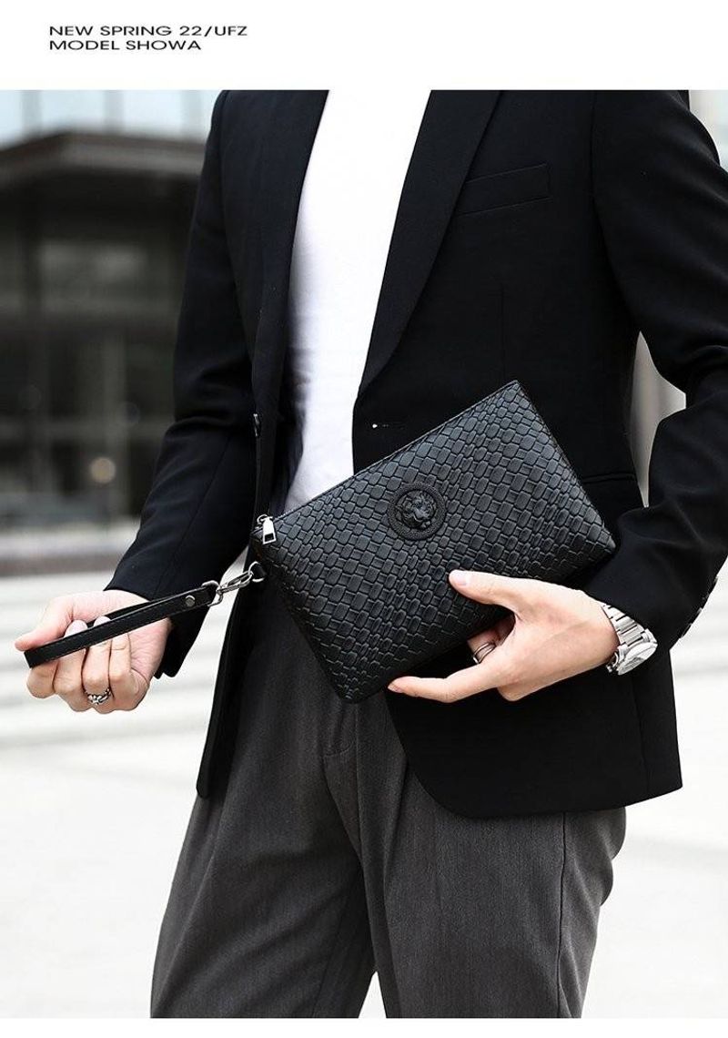 Nouveau sac à main pour hommes d'affaires personnalité tête de tigre sac de téléphone portable multicouche sac de clé_voghion.com