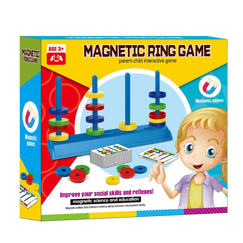 Magnetisch ringbordspel speelgoed voor de ontwikkeling van het visuele geheugen van kinderen Multiplayer interactief spel desktop stapelpuzzel speelgoed_voghion.com