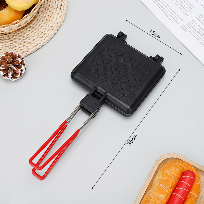 Bandeja para hornear sándwiches desmontable para exteriores, antiadherente de doble cara, molde universal para pan a gas._voghion.com
