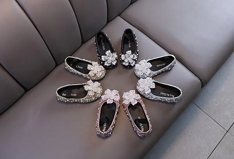Dziewczynka Dziewczynka Księżniczka Diament Pojedyncze Buty Buty do Tańca Pokazowego_voghion.com