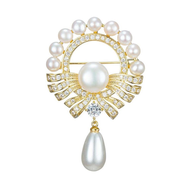 Mode miljøvenlig legering krave nål corsage perle broche kvindelig luksus temperament nål tøj tilbehør broche_voghion.com