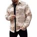 Herrenbekleidung Herren Casual Printed Cotton Button Baumwolljacke Langarmmantel Revers Western Jacquard Jacke Mantel_voghion.com