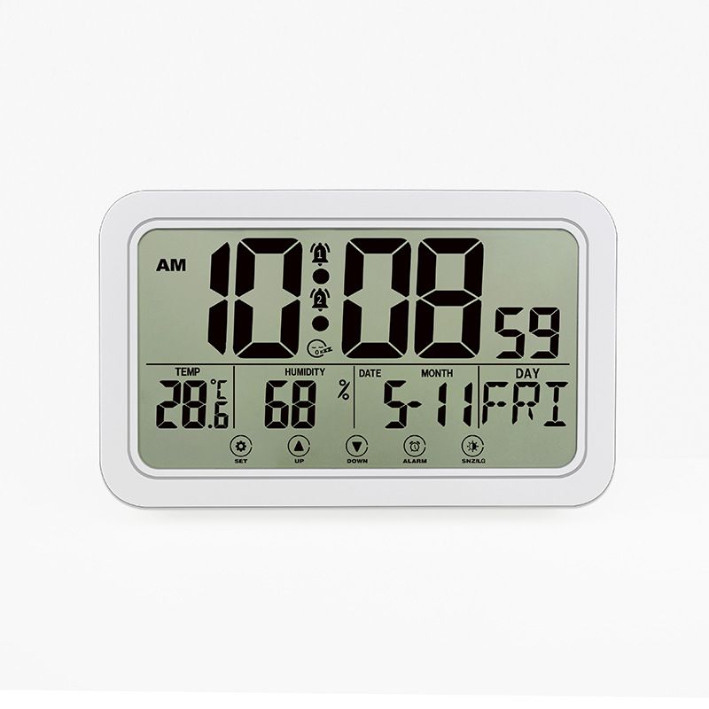 Reloj de pared con alarma y control de voz, moderno, con luz nocturna táctil para el hogar, ideal para sala de estar y dormitorio._voghion.com