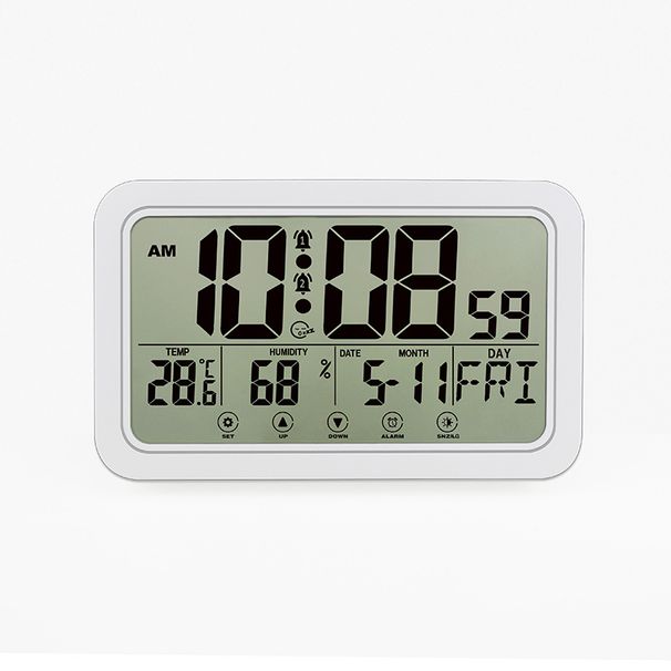 Reloj de pared con alarma y control de voz, moderno, con luz nocturna táctil para el hogar, ideal para sala de estar y dormitorio._voghion.com