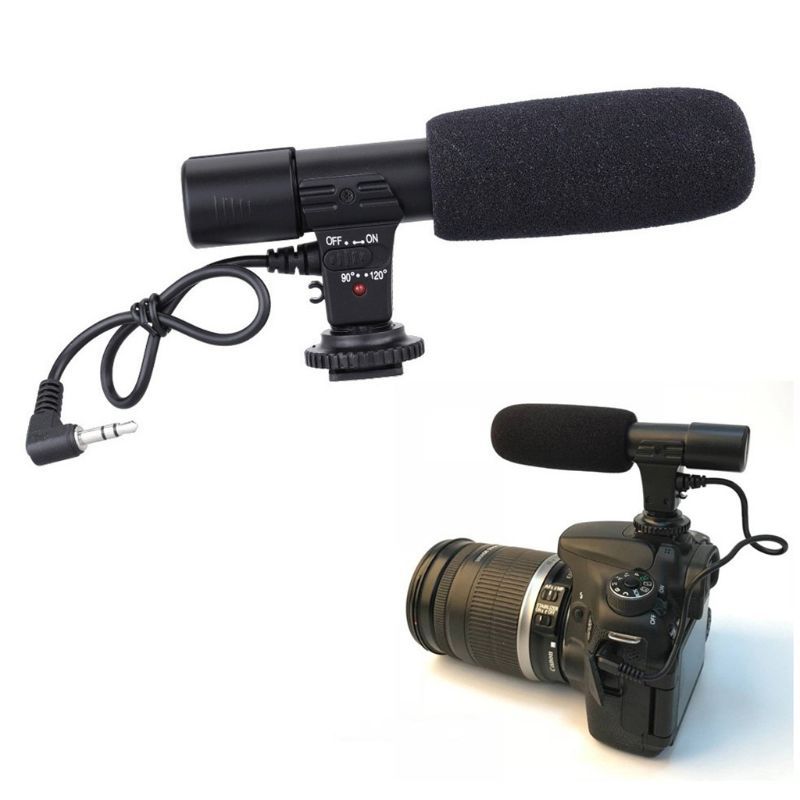 Mic-01 3,5 mm-es DV sztereó mikrofon Canon Nikon DSLR videokamerához, professzionális interjú-hírrögzítő mikrofon_voghion.com