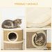 PawHut 28' Multi-Level Cat Condo With Sisal Scratching Pad 3 Story Hideaway For Cats Brown_voghion.com